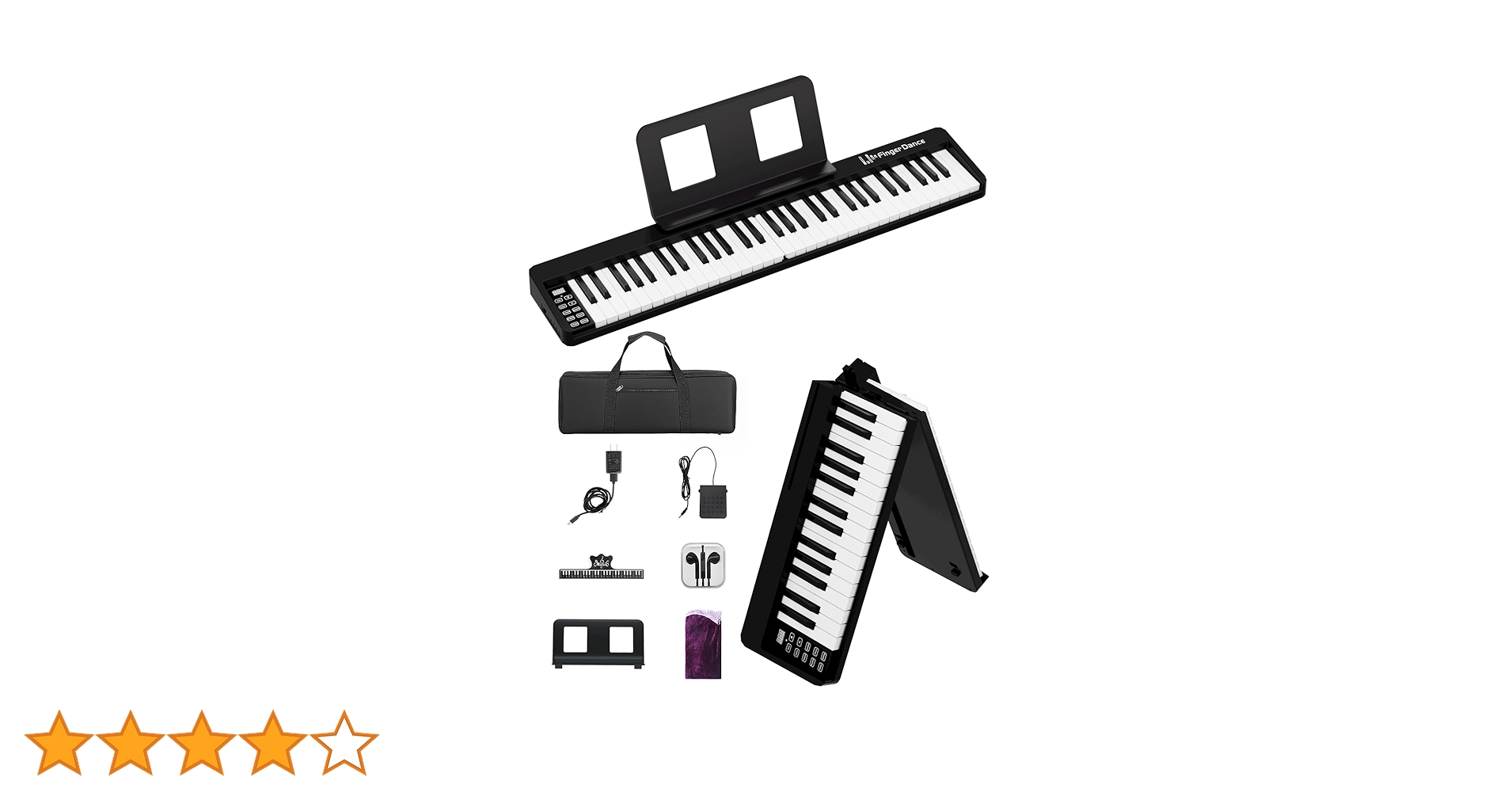 Amazon | 電子ピアノ 61鍵盤 折り畳み 初心者 練習用 軽量 手持ち